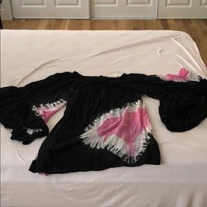 Tie dye off the shoulder dress